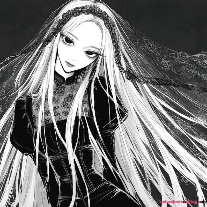 anime nữ mặc kimono cá tính